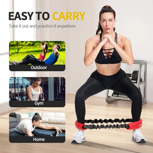 Hip and Core Resistance Loop Bands for Glute Workouts and Stretching | Resistance loop system designed for hip, core, and glute stretching, fitness, and workout routines - color: Blue - 60 lbs
