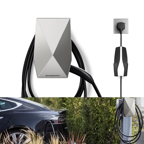 SEVEN SPARTA Charging Cable Holder with Chassis Bracket Compatible with Tesla Cybertruck Model 3 Model Y Model X Model S Charger Cable Organizer Accessories for Wall Connector (Aluminum Silver) - color: Aluminum Silver