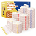 Elastic Bandage Latex Free Stretch Bandage (2x2",2x3",2x4",6 Pack) | Latex Free, Reusable & Machine Washable, Breathable Cotton Fabric, Individually Packed, Hook-and-Loop Fasteners on Both Ends - size: 6 Pack