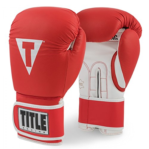 TITLE Boxing Pro Style Leather Training Gloves 3.0 - Boxing Gloves, Boxing Training Gloves, MMA Gloves, Oz Training Gloves, Kickboxing Gloves, Punching Bag Gloves, Sparring Gloves - color: Red/White, size: 12 oz