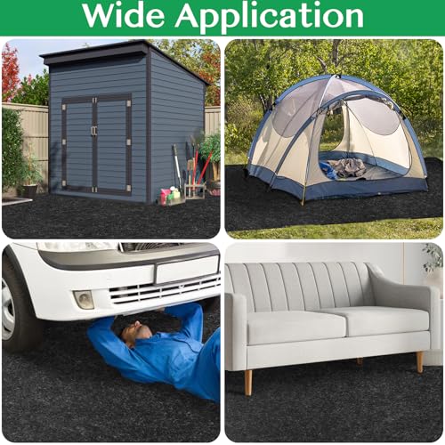 ToLanbbt Outdoor Storage Shed Floor Mat, 6.6 x 6.6 FT Waterproof Carport Mat, Washable Furniture Pad with Non Slip Backing for Dust, Oil, Protection, Storage Shed Not Included - size: 6.6 x 6.6 FT