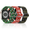 LETOID Stretchy Bands for Apple Watch Band Women Men Adjustable Solo Loop | Skin-Friendly Elastic Nylon Replacement Strap, iWatch Series 11 10 9 8 7 6 5 4 3 2 1 SE Ultra 49 46 45 44 42 41 40 38mm - color: Christmas: Socks, Snowflakes, Starry Sky, size: 38