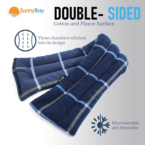 SunnyBay Microwave Heating Pad, 26" Long Microwavable Neck Wrap & Heat Pack for Moist Hot Therapy, Heated Neck Warmer for Neck, Shoulder & Back Pain Relief, Flaxseed Filling, 26x6, Ocean Blue - color: 6x26 Unscented - Ocean Blue