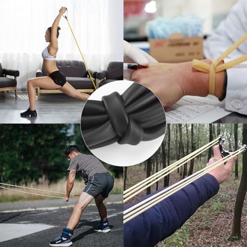 Latex Rubber Tubing 1/4"ID x 3/8"OD Surgical Tubing Slingshot Bands Fitness Hose Tube(50FTBlack) - color: Black, size: 50FT