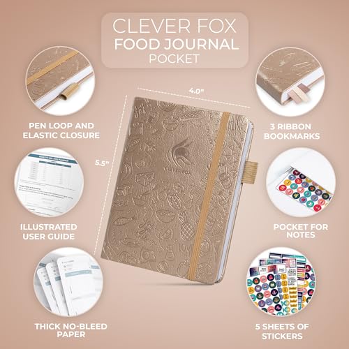 Clever Fox Food Journal Pocket - Daily Food Diary, Meal Planner to Track Calories & Nutrients, Weight Loss Tracker Notebook, 4x5.5” (Pearl) - color: Pearl, size: Pocket (4.0'' x 5.5'')