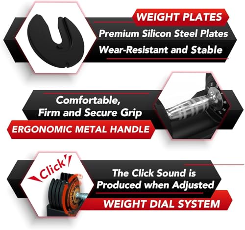 Keppi Adjustable Dumbbells Set-25lb/40lb/55lb/60lb, Anti-Slip Metal Fast Adjust Weight Handle, Exercise & Fitness for Full Body Workout - Adjustable Dumbbell Series - style: 25LB-Pair