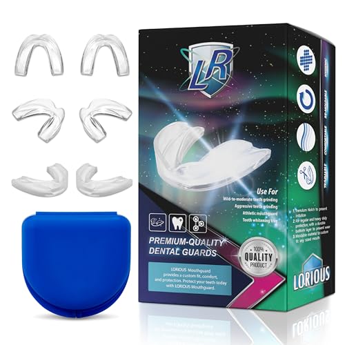 Moldable Mouthguards Pack of 6 in 3 Different Sizes– Customizable, Moldable, Trimmable Dental Night Guard for Teeth Grinding, Clenching, Athletic Sports, and Whitening Tray