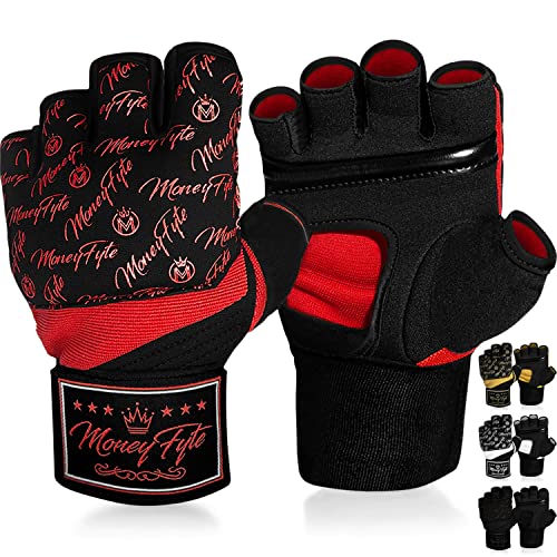 Quick Gel Boxing Wraps Under Boxing Gloves - Kickboxing MMA Muay Thai - Fist, Knuckle, Wrist Wrap Protection Inner Glove Hand Wraps - Men Women Kids - color: Black/Red, size: X-Small
