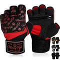 Quick Gel Boxing Wraps Under Boxing Gloves - Kickboxing MMA Muay Thai - Fist, Knuckle, Wrist Wrap Protection Inner Glove Hand Wraps - Men Women Kids - color: Black/Red, size: X-Small