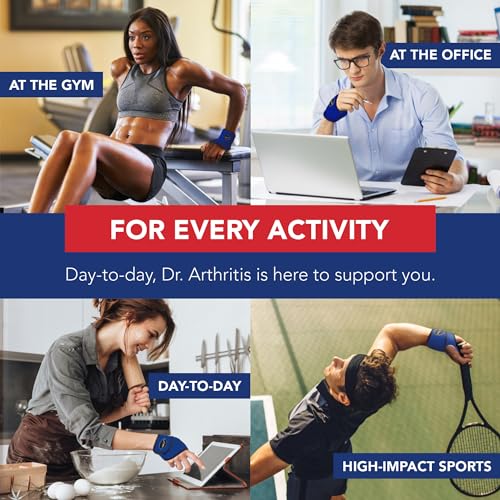 Doctor Developed Wrist Brace - Wrist wrap for Carpal Tunnel Arthritis,Tendonitis, Hand Support - Ideal for Fitness, Weightlifting - Handbook included (Blue (Pack of 1), Wrist Brace)