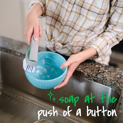 Scotch-Brite Odor Resist Soap Control Dishwand Brush, Non-Scratch Cleaning Brush with Scraper, Stands Upright, 1 Count (Pack of 4) - size: 1 Count (Pack of 4)