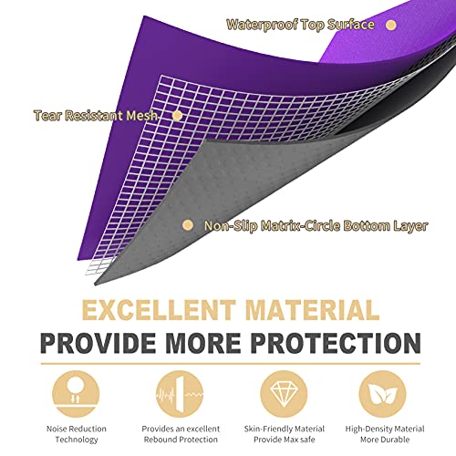GXMMAT Extra Large Exercise Mat 16'x6'/12'x6'/10'x6'/8'x6'(7mm), Extra Wide Workout Mats for Home Gym Flooring, Non-Slip Thick Durable Cardio Mat for MMA,Plyo,Jump Rope,Weights,Fitness,Shoe-Friendly - color: Purple Grey, size: 6*12 FT
