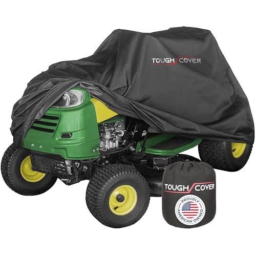 Tough Cover Riding Lawn Mower Cover - 90x56x59 in Black - Waterproof Protection for Zero Turn Mowers - UV & Snowproof Shield for Outdoor Storage - Drawstring Strap & Dust Guard for Tractor Accessories - color: XL - Premium - Black
