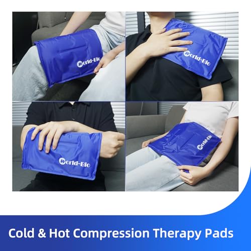 WORLD-BIO 2Packs Flexible Large Ice Pack for Injuries, Large Cold Compress | 11*14"Larege Size, Large Hot Cold Compress Pad, Long Lasting Cold Pack,Targeted Pain Relief, Speeds Up Post-Workout Recovery - size: 2 Count 11" x 14"