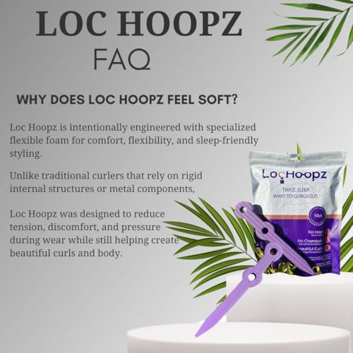10 Short Hair Foam Curling Loops for Microlocs & Sisterlocks, No Heat Hair Curlers for Natural Curls, Soft Sleep-Friendly Rollers for Textured Hair.