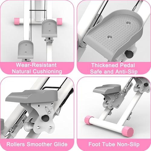 Stair Stepper for Home,Vertical Climber Workout Machine,Stair Stepper with Handlebar for Full-Body Exercise Stair Stepper with Stable Frame Adjustable Handlebar - color: Pink