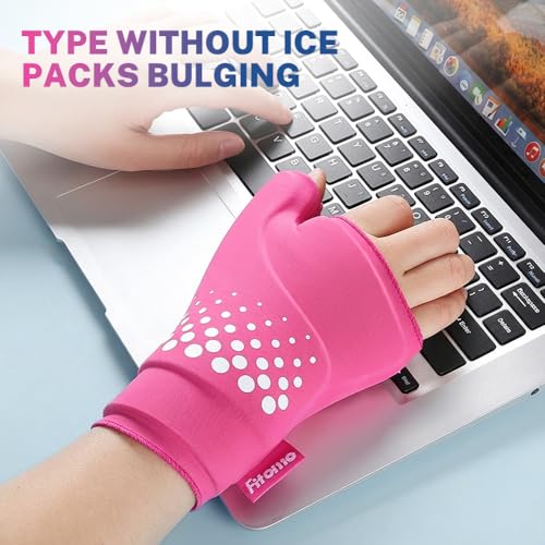 Thumb & Wrist Ice Pack Wrap, Thickened Ice Gel Pad, Ergonomic Fit, Long Lasting Cold & Warm for Carpal Tunnel Relief, Arthritis, Computer Overuse Injuries, Post-Surgery, Post-Workout, Pink, Size L/XL - size: L/XL, style: Pink