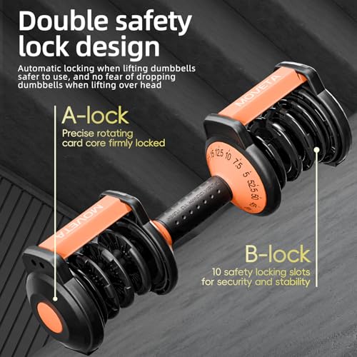 Adjustable Dumbbells Set of 2，Free Weights Dumbbells Set | Adjustable Dumbbell Set，52.5 lbs pair 105 lbs，15 in 1，for Men/Women Gym Equipment for Home Strength Training Equipment
