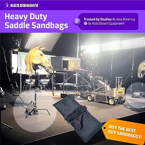 Empty Saddle Sandbags with Carabiner Clip (up to 25 lb. Capacity) - Photography, Tents, Tri Pods, Backdrops, Canopies, Light Stands - Water & UV Resistant