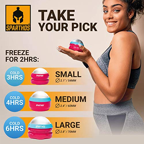 Sparthos Cold Massage Roller Ball - Fitness Cryosphere Massager - Cryo Cryocup Ice Massage Cups - for Muscle, Face, Body Muscles - Manual Polar Icing Cooling Balls - Freeze Tools (Wild Pink, 70mm) - color: Wild Pink, style: 70mm (Pack of 1)
