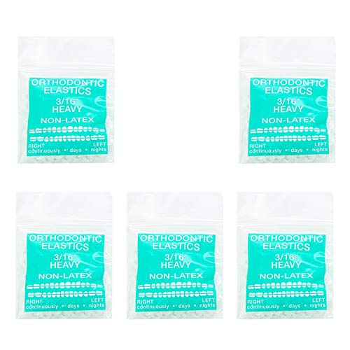 JMU Orthodontic Elastics 3/16 Heavy, 500 Pack Dental Rubber Bands | Orthodontic Rubber Bands for Braces, Intraoral Elastic Bands, Latex Free, Made in USA