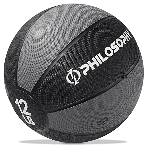 Philosophy Gym Medicine Ball - Weighted Fitness Non-Slip Ball - style: 12 LB