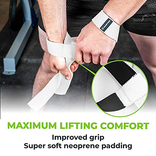 Gradient Fitness Lifting Straps | Wrist Straps for Weightlifting, Deadlift Straps, Lifting Straps for Weightlifting, Straps for Weight Lifting, Weight Lifting Straps for Men/Women, Gym Lifting Grips - color: White