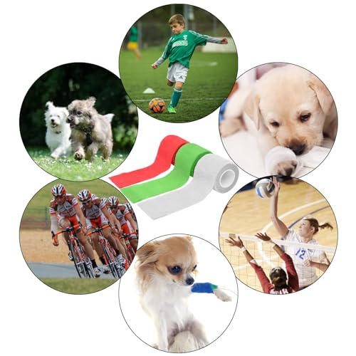 6 Pack 2 Inches Self Adhesive Bandage Wrap | Breathable Cohesive Bandage Elastic Tape for Pets, Athletic, Sports, Wrist, Knee, Ankle(5 Yards Per Roll, White) - color: White, size: 2 Inch