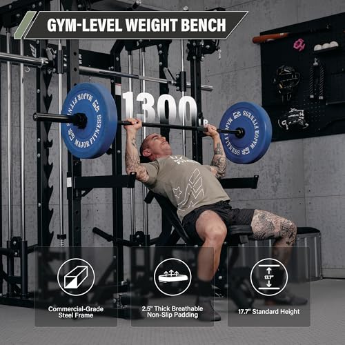 MAJOR FITNESS Weight Bench, Adjustable Workout Bench for Strength Training, Bench Press, and Full-Body Workouts for Home Garage Gym - color: Black (Elite)