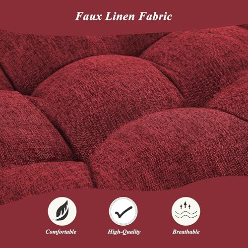 Indoor Bench Cushion for Indoor Furniture 48"x19" Red 1 Pc | Thick, Stay in Place, Textured Fabric, for Entryway Window Shoe Storage and Kitchen Bench, Comfort Sitting, Upgrade Decor - color: Red