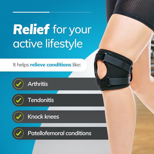 BraceAbility Plus Size Patella Tracking Knee Brace - Adjustable Patella Stabilizer for Women and Men with Large Legs, XXXL Knee Pain Relief for Osteoarthritis, Tendonitis, Post-Injury Support (3XL) - size: XXX-Large