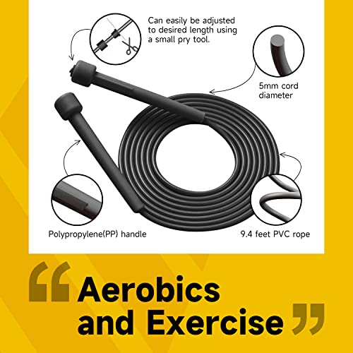 10 Pack Adjustable Jump Rope for Fitness and Exercise - PVC Skipping Rope for Men, Women and Teens - Tangle-Free for Keeping Fit, Training, Workout - color: 10Pack-Black*10