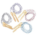 The Dreidel Company 4-Count 7'Foot Durable Jump Ropes for Kids (4-Pack), Nylon with Wooden Handles, indoor & Outdoor Skipping Activity, Party Favors, 7' Ft. (84" inches) - size: 4-Pack