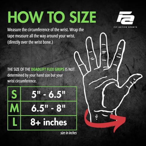 Fit Active Sports Soft Deadlift Grips for Weightlifting, Powerlifting, Deadlifts, Rows & Pull Ups – Neoprene Padded Wrist Wraps with Non-Slip Grip Support for Men & Women - size: Medium