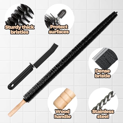 Holikme Dryer Vent Cleaner Kit - 4 Pack Flexible lint Trap Cleaner Tools | Deep Cleaning Tool for Fridge, Washer, Stove Gaps & Tight Spots – Crevice & Brush Set Boosts Efficiency, Reduces Fire Risk - size: Long 4Pack