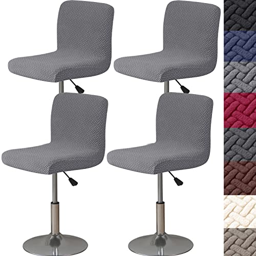 HFCNMY Bar Stool Covers with Backs,4 Pack Stretch Bar Stool Chair Covers,Jacquard Bar Stool Covers,Washable Bar Chair Covers Swivel Barstool Covers Slipcovers with Back Dark Gray - color: Dark Gray