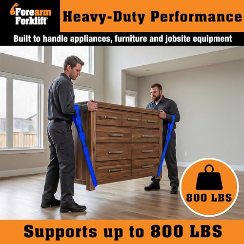 Forearm Forklift 2-Person Lifting and Moving Straps - Lift, Move and Carry Furniture, Appliances, Mattresses or Any Item up to 800 lbs. Safely and Easily Like a Pro, Ultramarine Blue Special Edition - color: Ultramarine Blue Special Edition