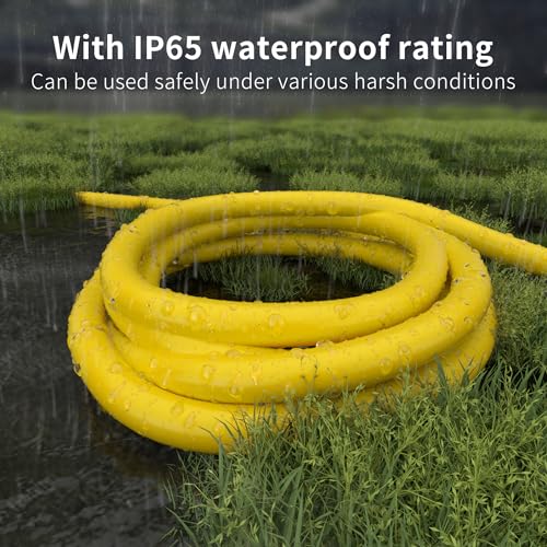 HUANCHAIN 12/3 25ft 2 Pack Heavy Duty Outdoor Extension Cord 25 ft Waterproof with Lighted end, Flexible Cold-Resistant 3 Prong Electric Cord Outside, 15Amp 1875W 12AWG SJTW, Yellow, ETL - color: Yellow, size: 25FT-2pcs