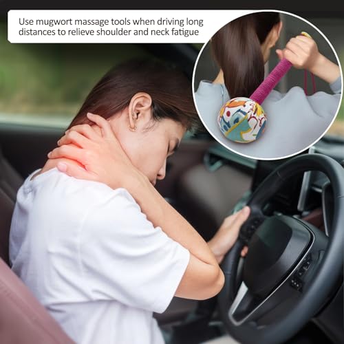 2PCS Long Size Lymphatic Drainage Herbal Massage Hammer,Manual Massage Hammer for Body, Back Massage Hammer Taichi,Wormwood Massage Hammer Sticks Muscle Relaxation 2PCS (Red/Green) - color: Green+red
