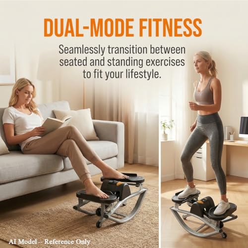 Rock Stepper Exercise Machine, Rocker Stepper Side to Side Home Workout, Rocking Step Training for Legs, Glutes and Abs, Home Gym