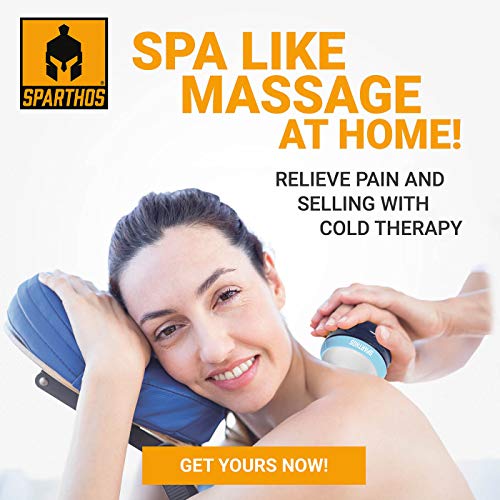 Sparthos Cold Massage Roller Ball - Fitness Cryosphere Massager - Cryo Cryocup Ice Massage Cups - for Muscle, Face, Body Muscles - Manual Polar Icing Cooling Balls - Freeze Tools (Blue, 70mm) - color: Denim Blue, style: 70mm (Pack of 1)