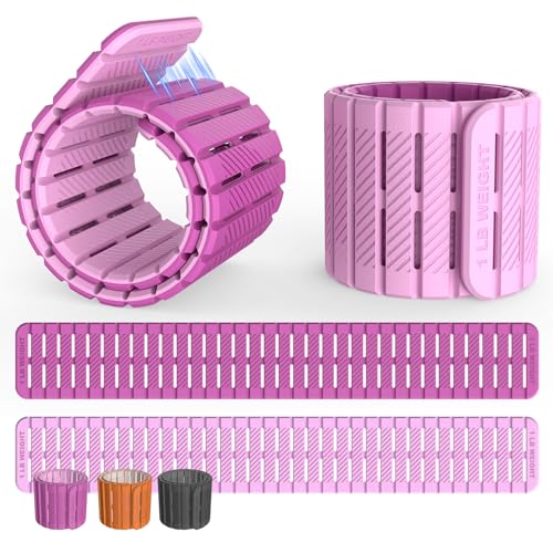 Magnetic Ankle Weights for Women Men Set of 2 (1 lb Each) Adjustable Wrist Weights for Pilates, Yoga, Workout and Daily Training - color: Berry Pink & Blush Pink
