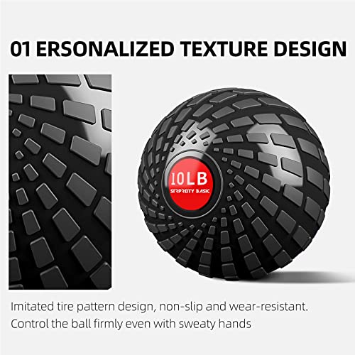 Medicine Ball 8, 10 lbs Slam Ball Weighted Balls for Exercise Strength and Crossfit Workout - color: Dynamic Black, size: 10 LB