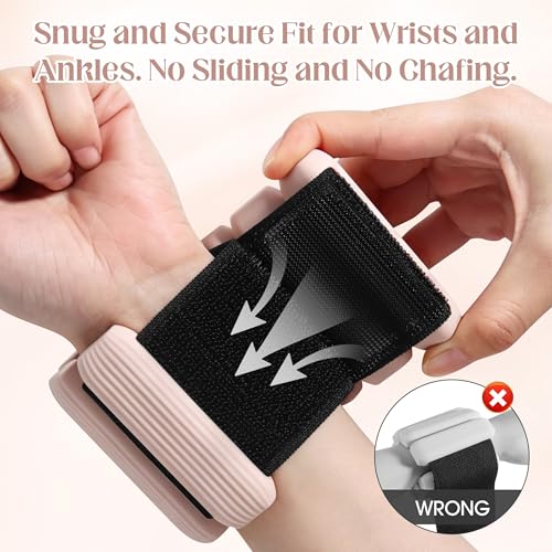 Wrist Weights, 2Pack Adjustable Ankle Weights for Women/Men, Silicone Weighted Bangles for Yoga, Pilates, Running & Walking, Arm & Leg Weights, 2lb - color: Beige