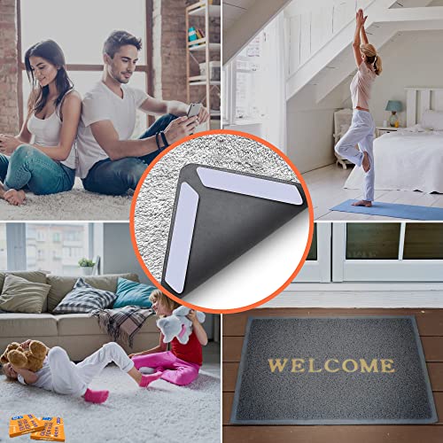 ZONGOOL 12PCS Rug Gripper Tape No Floor Damage Double Sided Non Slip Carpet - color: White