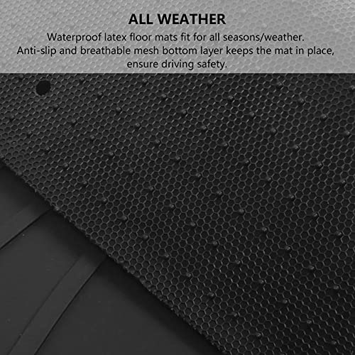 Fit 2006-2011 Honda Civic 2/4 Door Floor Mat IKON Style Latex Rubber Black | IKON MOTORSPORTS, All Weather Easy Clean Interior Car Carpets Full Set 3 Pieces - color: Black