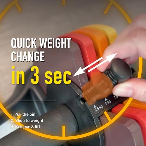 ATIVAFIT Adjustable Dumbbell Set of 2, 5–88LB Quick Dial Free Weights with Double Safety Lock, Anti-Slip Steel Handle & Storage Box, Space Saving Home Gym Equipment for Full Body Strength Training, Suitable for Home Fitness Users - color: Sunrise-25lbs