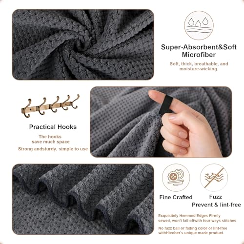 2 Pack Bath Towel Set, Waffle Bath Towel Set, Super Soft Highly Absorbent, Sturdy Quick Drying Towels for Bathroom, Gym, SPA, Yoga (2 Piece 27" x 55", 1Grey+1Purple) - color: 1grey+1purple, size: 27 x 55 Inch