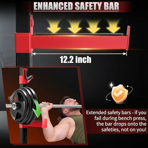 OPPSDECOR 2.0 PRO Power Cage Home Gym - 2000LBS Heavy Duty Power Rack with Independent Dual Pulley Cable Crossover System, Safety Bar, J-Hook, Pull-up Bar, Dip Station - 13.26 ft² Compact Squat Rack