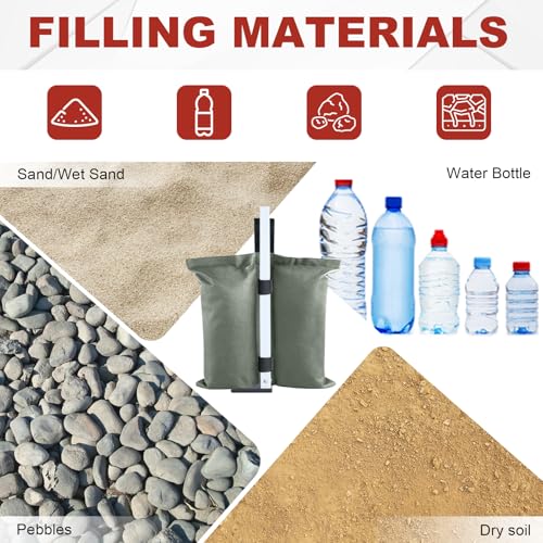 ABCCANOPY Canopy Weights 150 LBS Tent Sand Bags,4-Pack Gray(No Sand) - color: Gray, size: 150 LBS